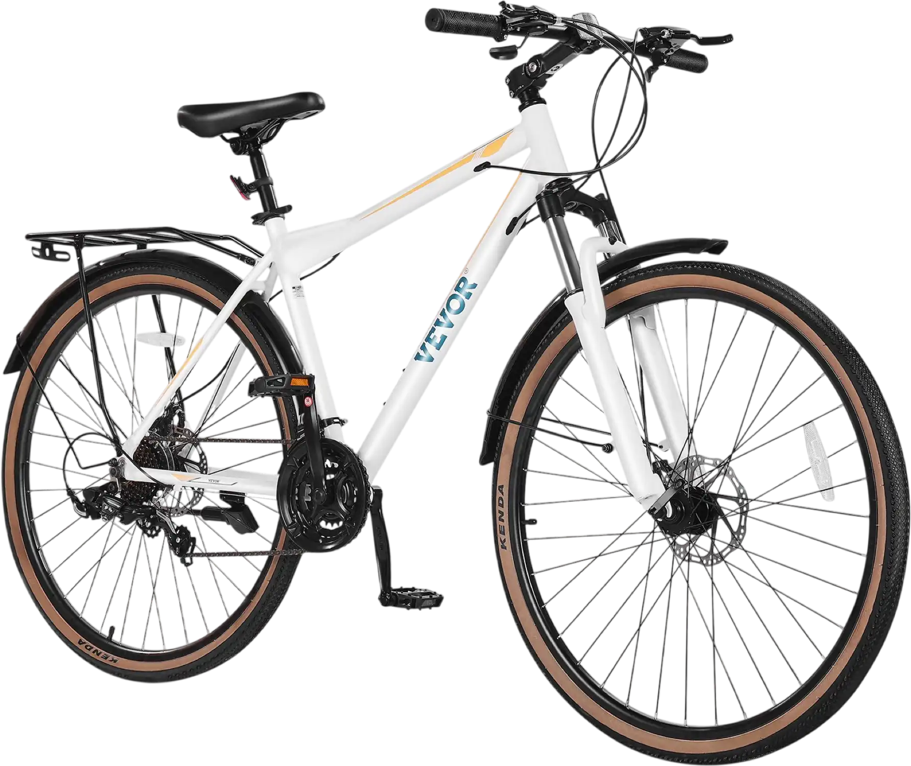 Vevor Hybrid Bicycle Step-Over Frame 24-Speed Drivetrain Front Suspension New