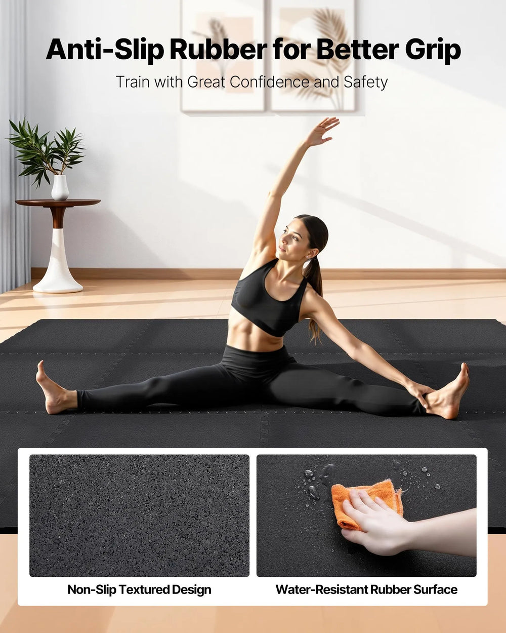 Vevor Puzzle Exercise Mats 24 x 24 x .56 in. High-Density Foam Floor Padding 24 Pieces New