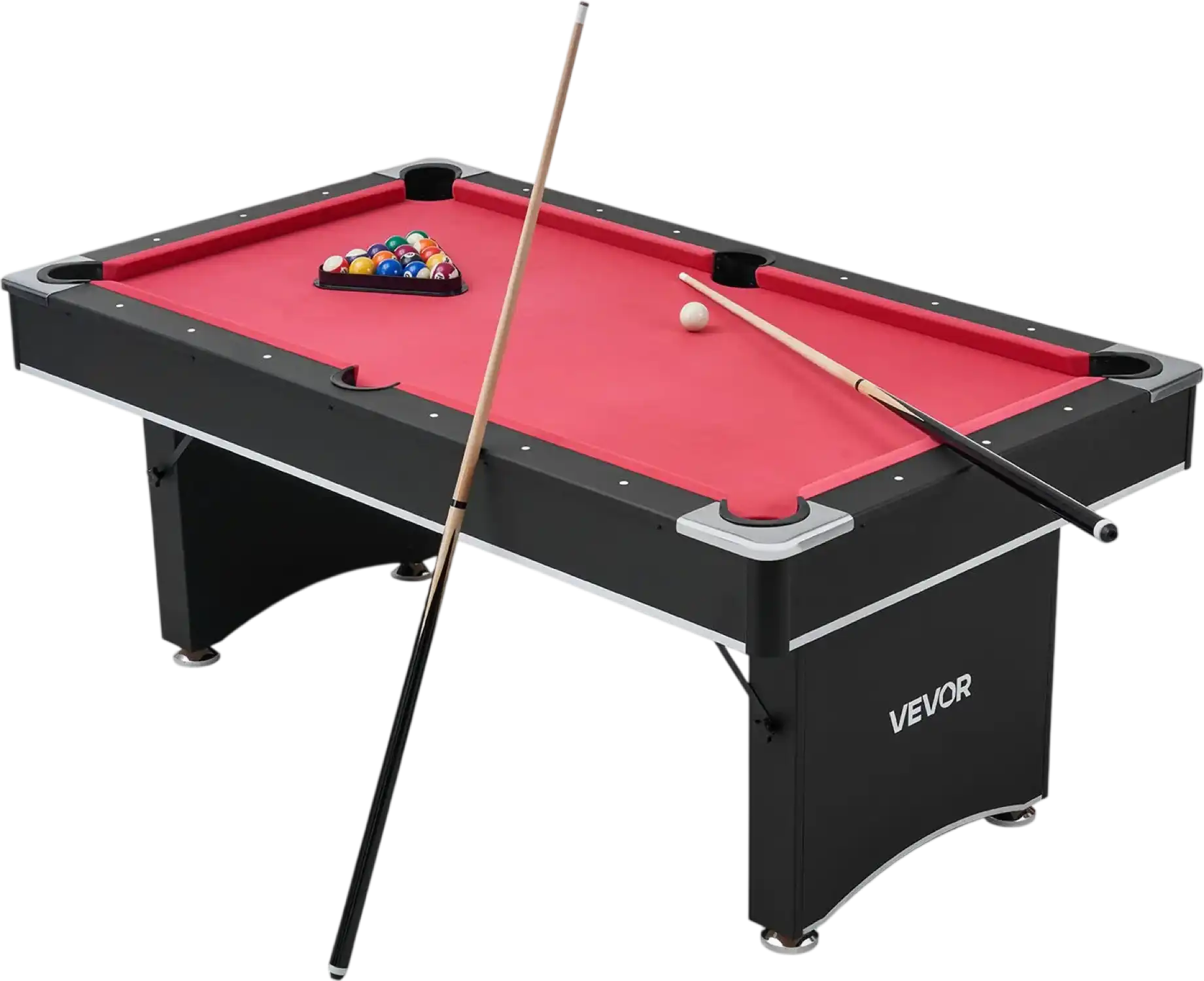 Vevor Billiards Table 6' Portable Pool Table Set with Balls and Cues New