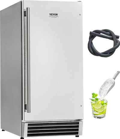 Vevor Undercounter Ice Maker 50 Lbs/Day with Reversible Door Stainless Steel New