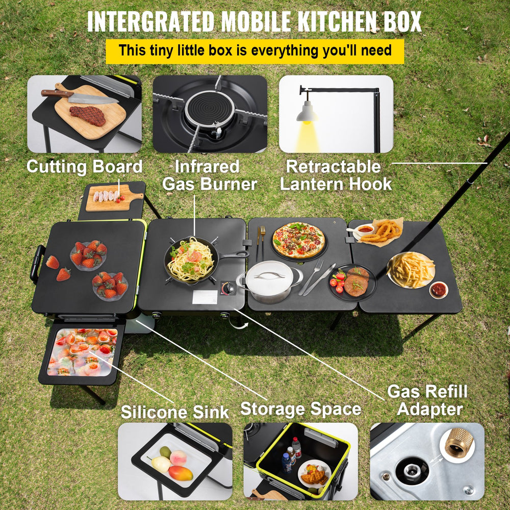 Vevor Outdoor Mobile Kitchen Portable All-in-One Cooking Station New