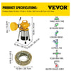 Vevor Drain Cleaner 66' x 2/3" Electric Auger Autofeed 2 Cables Fits 3/4"- 4" Pipes New