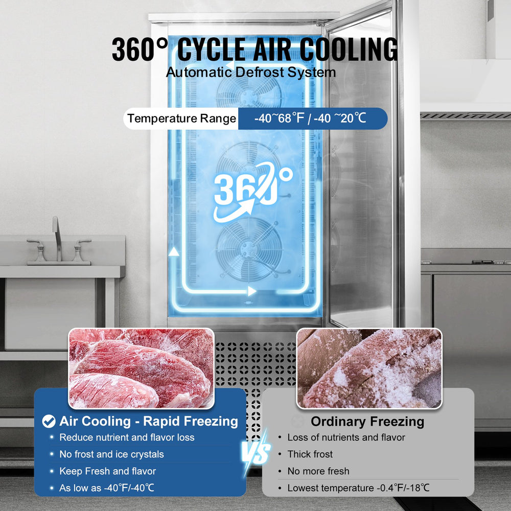 Vevor Commercial Blast Freezer 370L Chiller with 15 Trays -40°F New