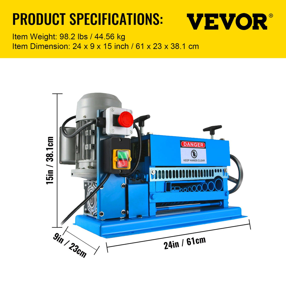 Vevor Wire Stripping Machine DA 0.06"-1.5" 11 Channels 10 Blades New