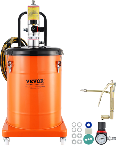 Vevor Air Operated Grease Pump 10.5 Gal. with 13ft Hose and Grease Gun 50:1 Pressure Ratio New