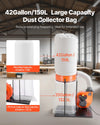 Vevor Dust Collector Vortex Cone with 35 Gal. Bag 1100 CFM 2.5 Micron New
