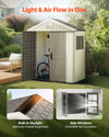 Vevor Outdoor Storage Shed 4' x 8' Heavy Duty Resin with Reinforced Floor New