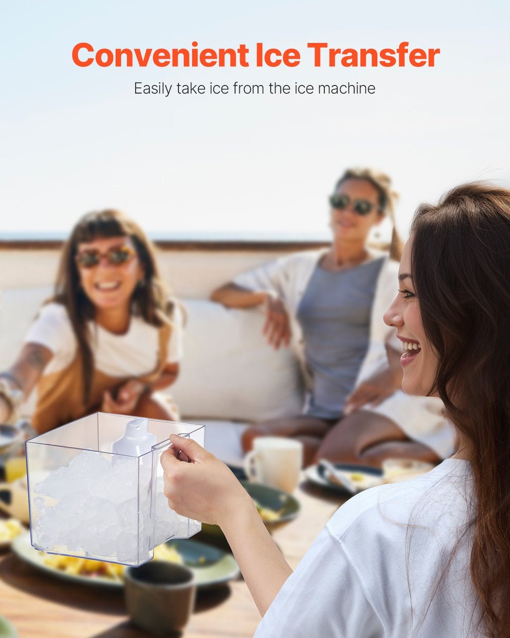 Vevor Countertop Nugget Ice Maker 37 Lbs/24H Self-Cleaning New