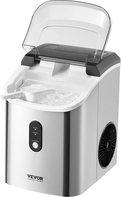 Vevor Countertop Nugget Ice Maker 33 Lbs/24H Self-Cleaning Stainless Steel New