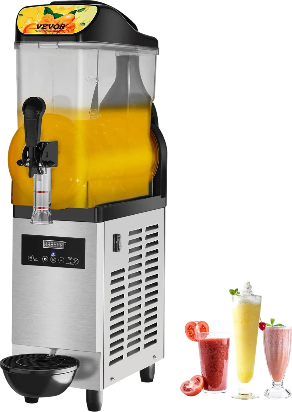 Slushy Machine Factory Vevor Slushy Machine 3.2 Gallon Single Tank Stainless Steel 500W New ...