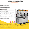 Vevor Commercial Slushy Machine Triple Tank 9.6 Gal Capacity Stainless Steel 860W New