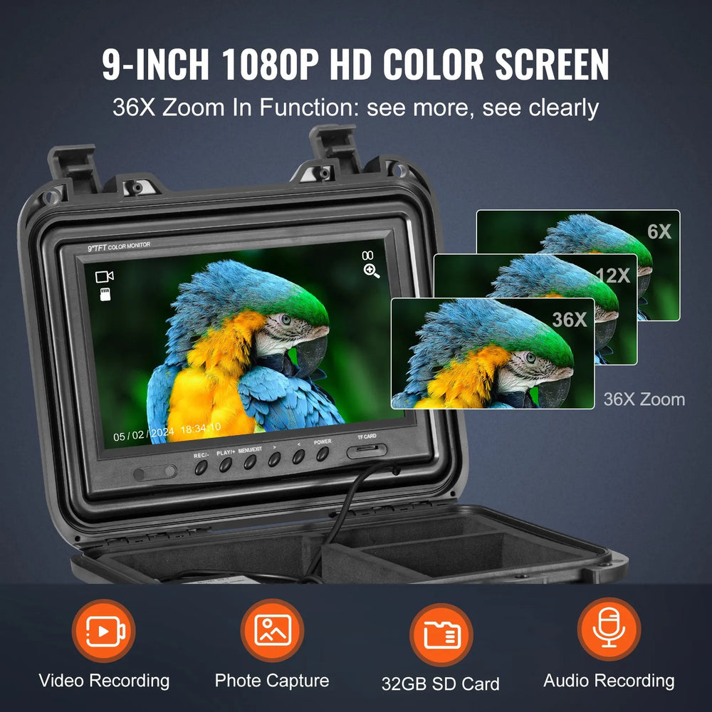 Vevor Sewer Camera 165 ft. Self-Leveling with 9" Screen 1080P HD 36x Zoom New