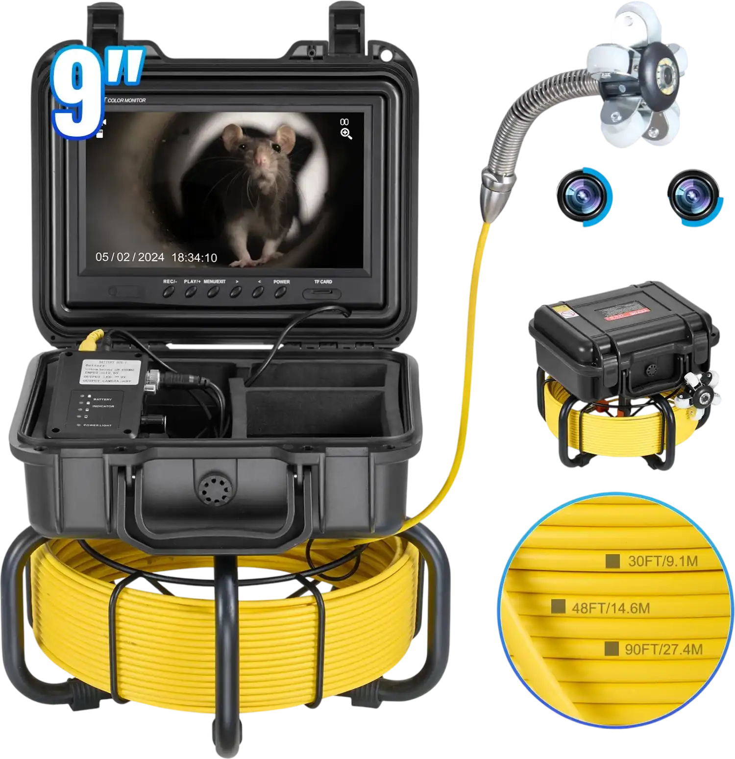 Vevor Sewer Camera 165 ft. Self-Leveling with 9