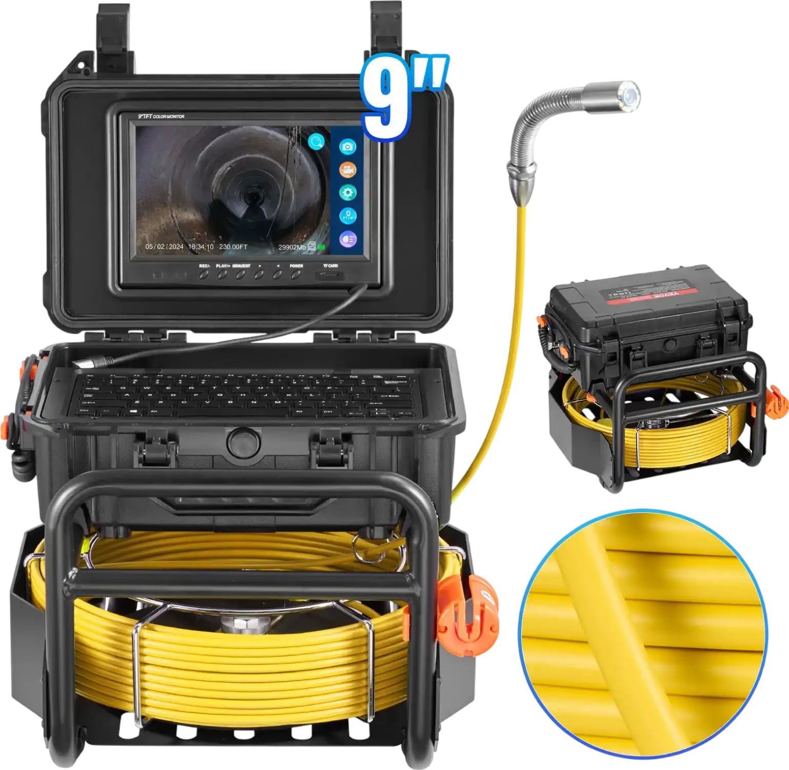 Vevor Sewer Camera 230 Ft. Self-Leveling with 512Hz Transmitter 9