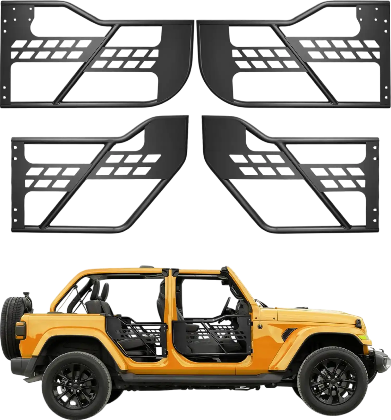 Vevor Jeep Tube Doors Hunting Style for 2018-2024 Wrangler JL 2020-2024 Gladiator JT New