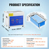 Vevor Ultrasonic Cleaner Professional 2.85 L Digital Timer & Heater Stainless Steel 40kHz New