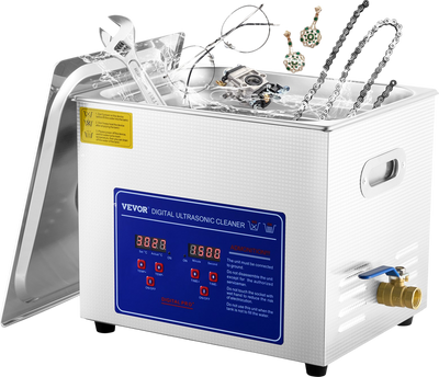 Vevor Ultrasonic Cleaner 10L with Digital Timer and Heater 40kHz 240W New