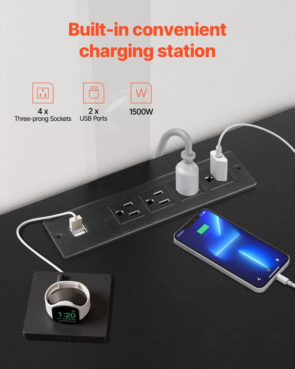 Vevor TV Stand 60" Entertainment Center with Mount for TVs up to 75" New