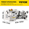 Vevor Mini Lathe 8" x 14" Metal Milling Variable Speed 2250 RPM 650W New