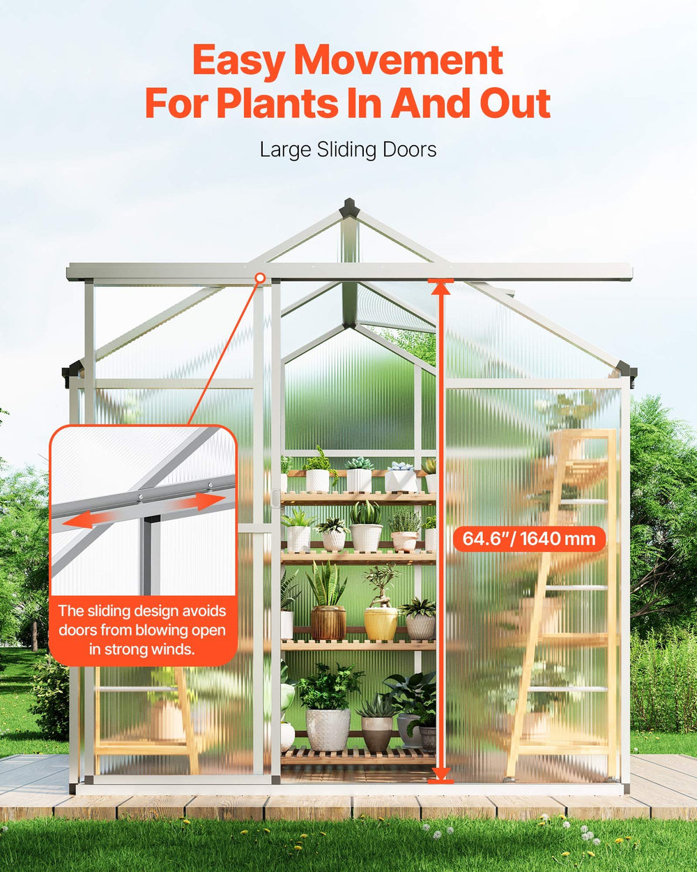 Vevor Greenhouse Polycarbonate 6 x 4 Ft Outdoor Walk-in Garden New