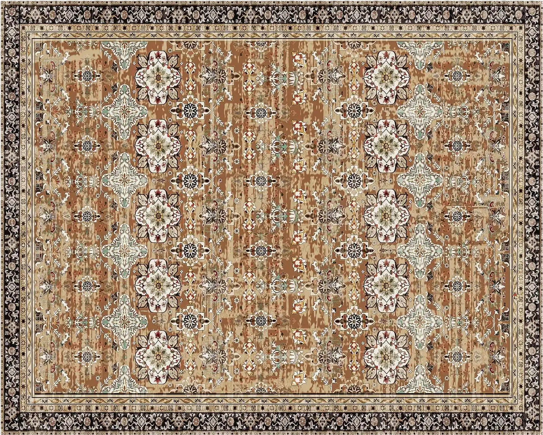 Vevor Area Rug Vintage Brown Green 8' x 10' Washable New