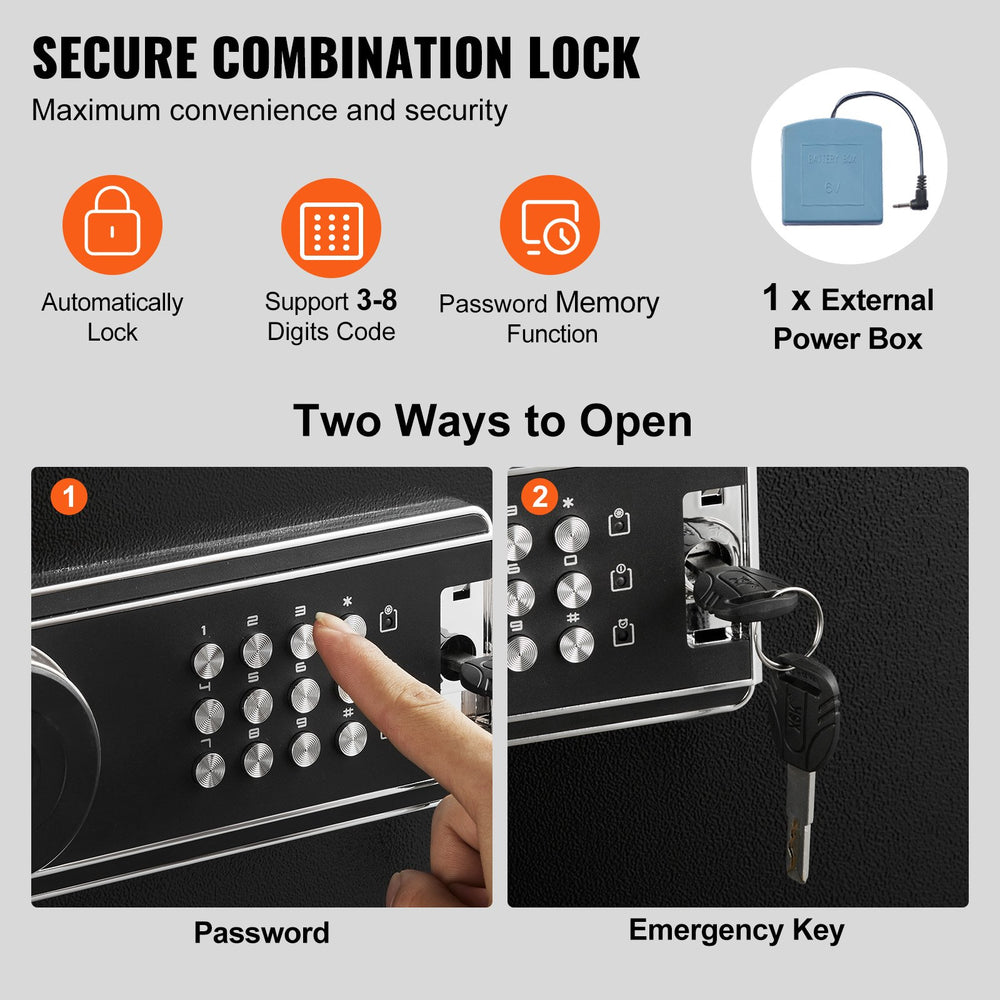 Vevor Gun Safe with Lock & Digital Keypad 8-10 Rifles Quick Access Storage Cabinet New