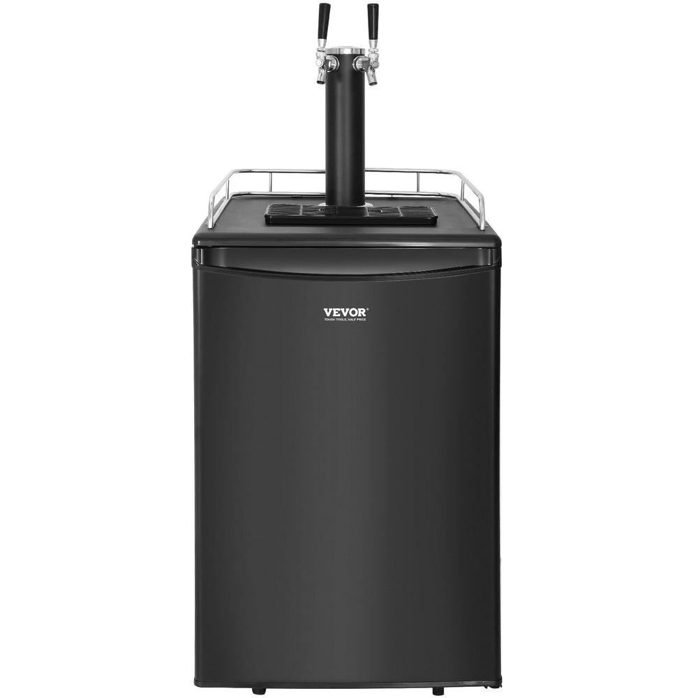 Vevor Beer Kegerator Dual Tap Draft Beer Dispenser Full Size Keg CO2 Cylinder 32-50°F Temperature Control Black New