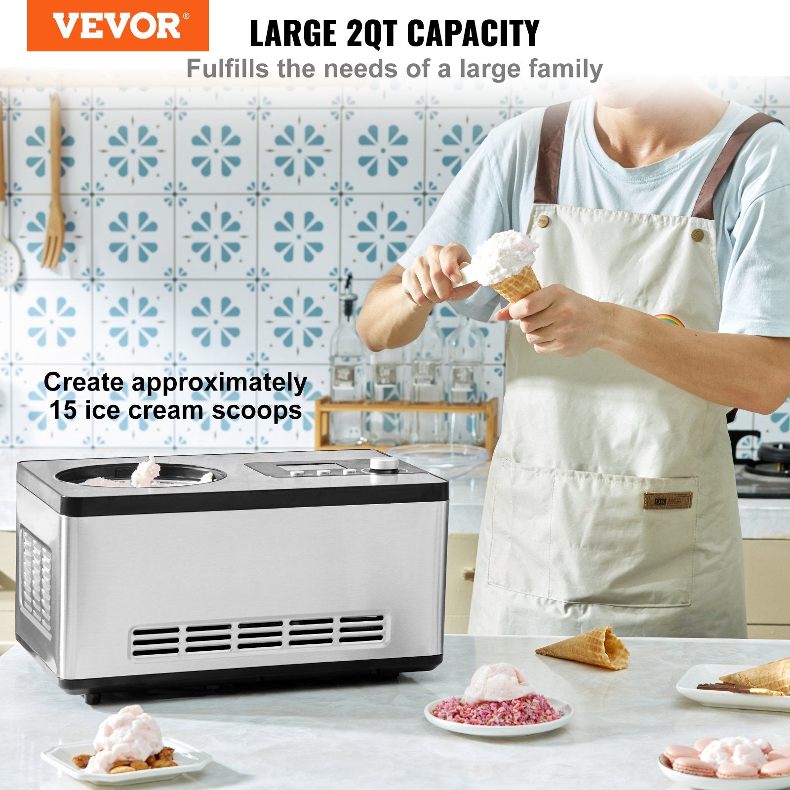 ice cream maker with built in compressor