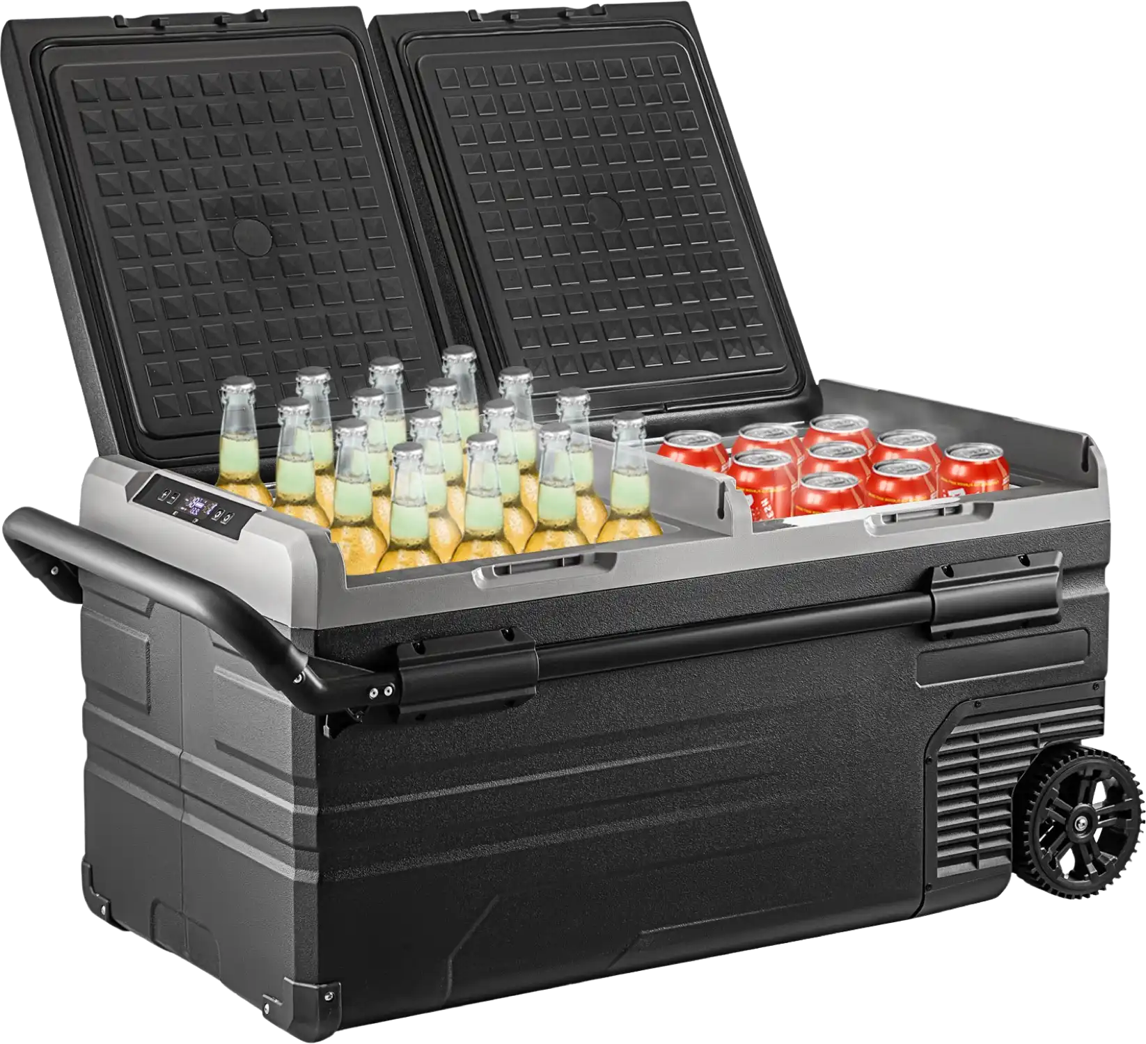 Vevor Portable Car Freezer 100 Qt. Dual Storage Zone -4°F to 68°F Adjustable Temperature New