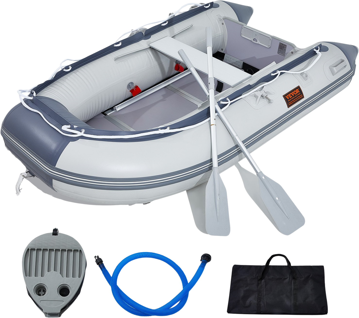 Vevor Inflatable Dinghy Boat 4-Person with Adjustable Bench and Accessories New