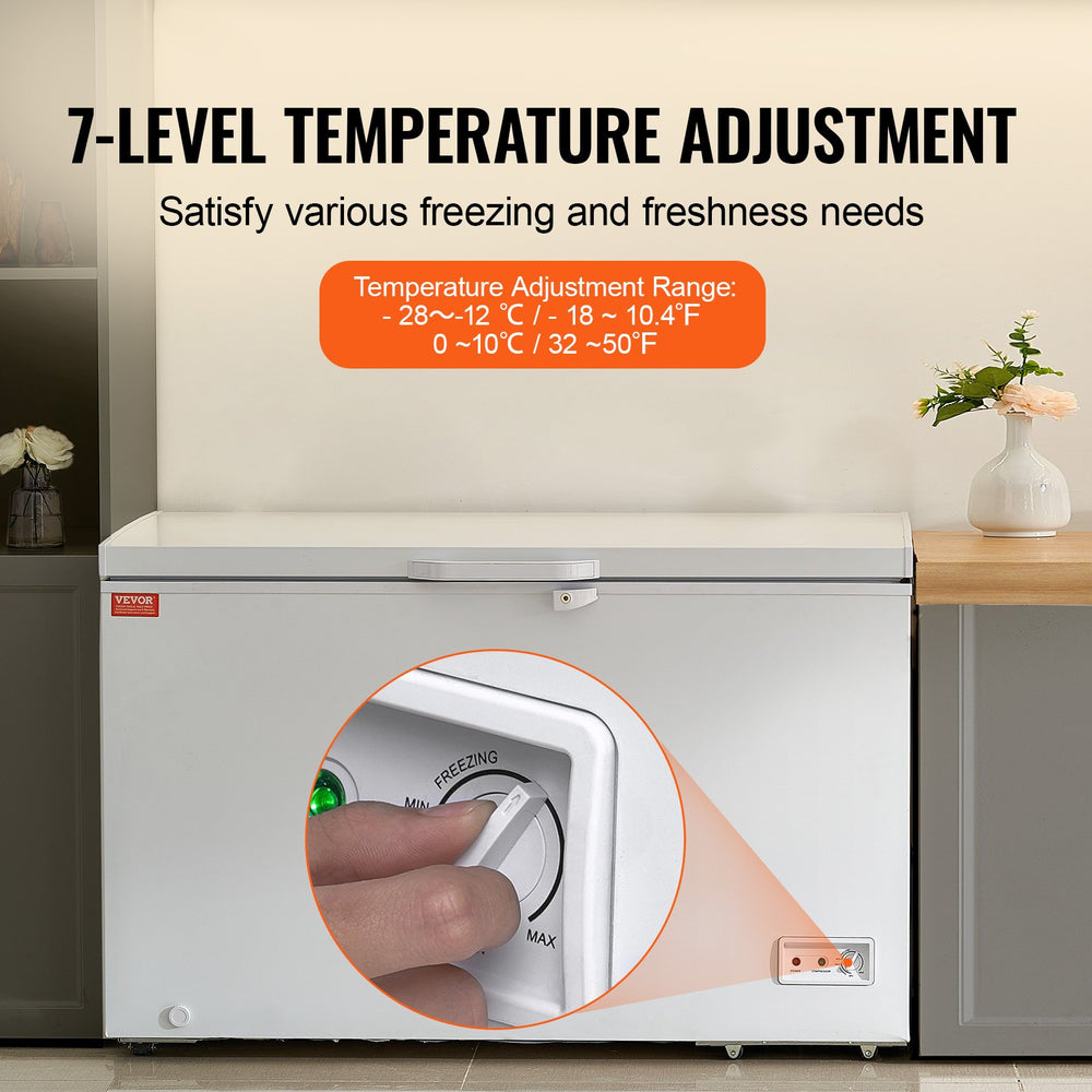 Vevor Chest Freezer 12.8 Cu. Ft. 345L Deep Freezer with Adjustable Thermostat New