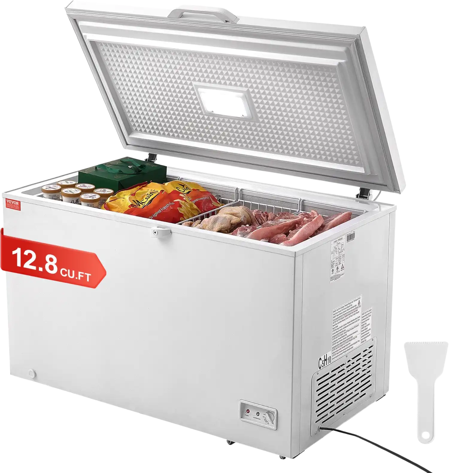 Vevor Chest Freezer 12.8 Cu. Ft. 345L Deep Freezer with Adjustable Thermostat New