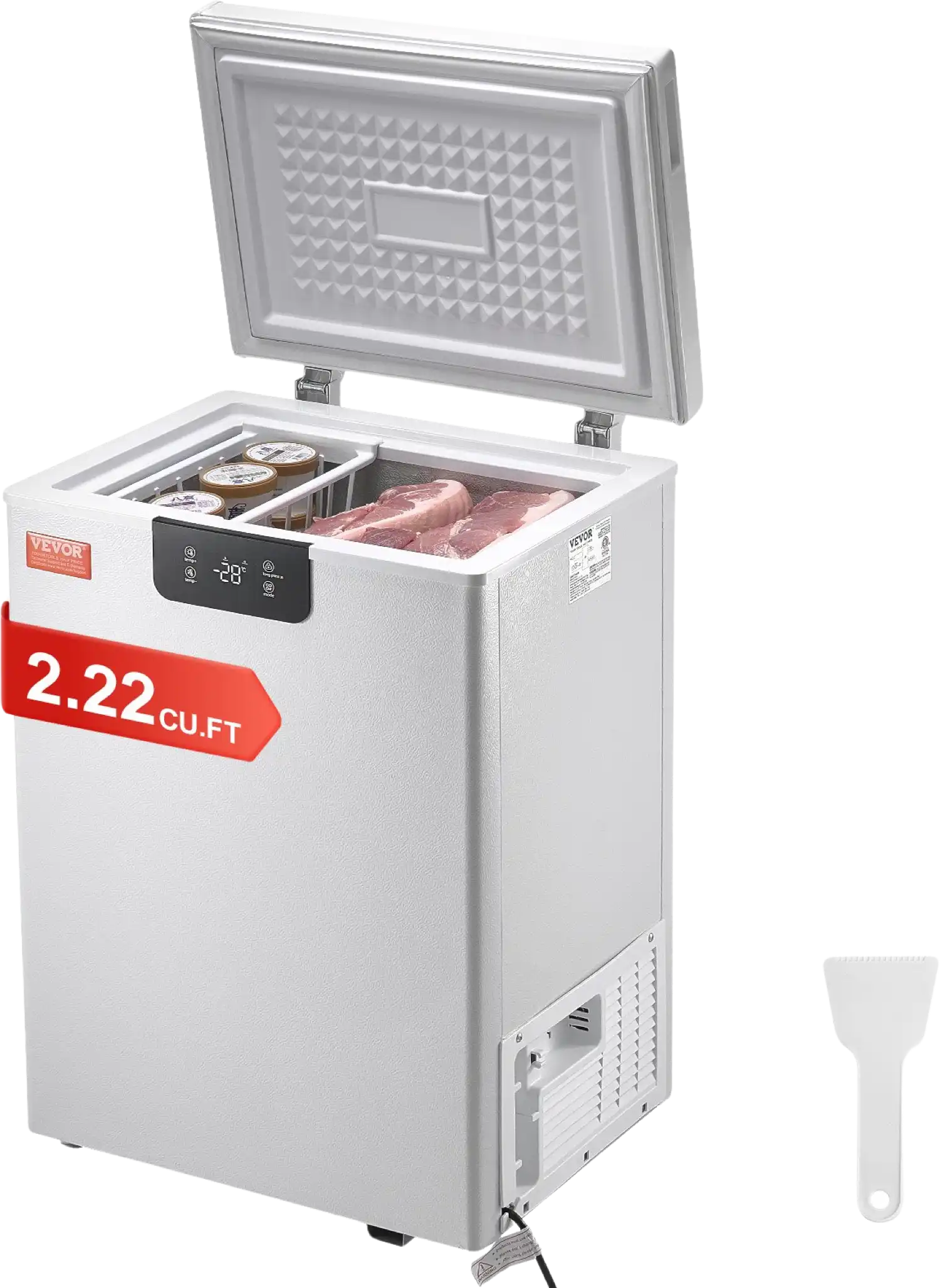 Vevor Chest Freezer 2.22 Cu.Ft. 63 L Deep Freezer with Adjustable Thermostat New
