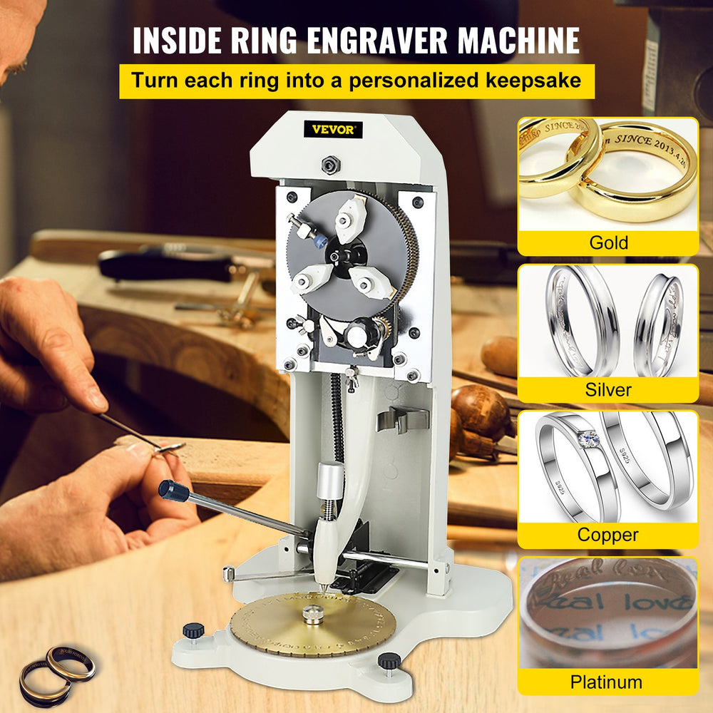 Vevor Inside Ring Engraver 1.5mm-2mm Stamper with Lettering Plate New