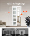 Vevor Sliding Pocket Door 36" x 80" Frosted Glass with Hardware Kit New