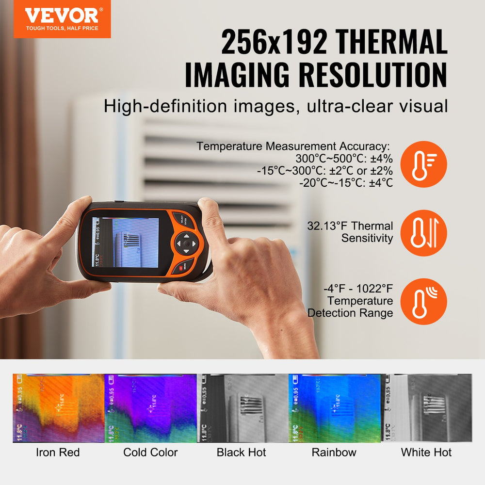 Vevor Thermal Imaging Camera 3.2" Touch Screen 256x192 IR Resolution Wi-Fi New