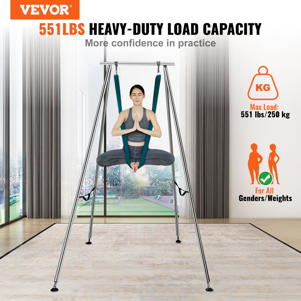 Vevor Aerial Yoga Frame and 13.1 yds Hammock 9.67 FT Height 551 Lbs Capacity New