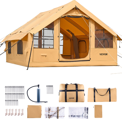 Vevor Inflatable Camping Tent 9.8 x 13 Ft with Skylight 5-8 Person Capacity New