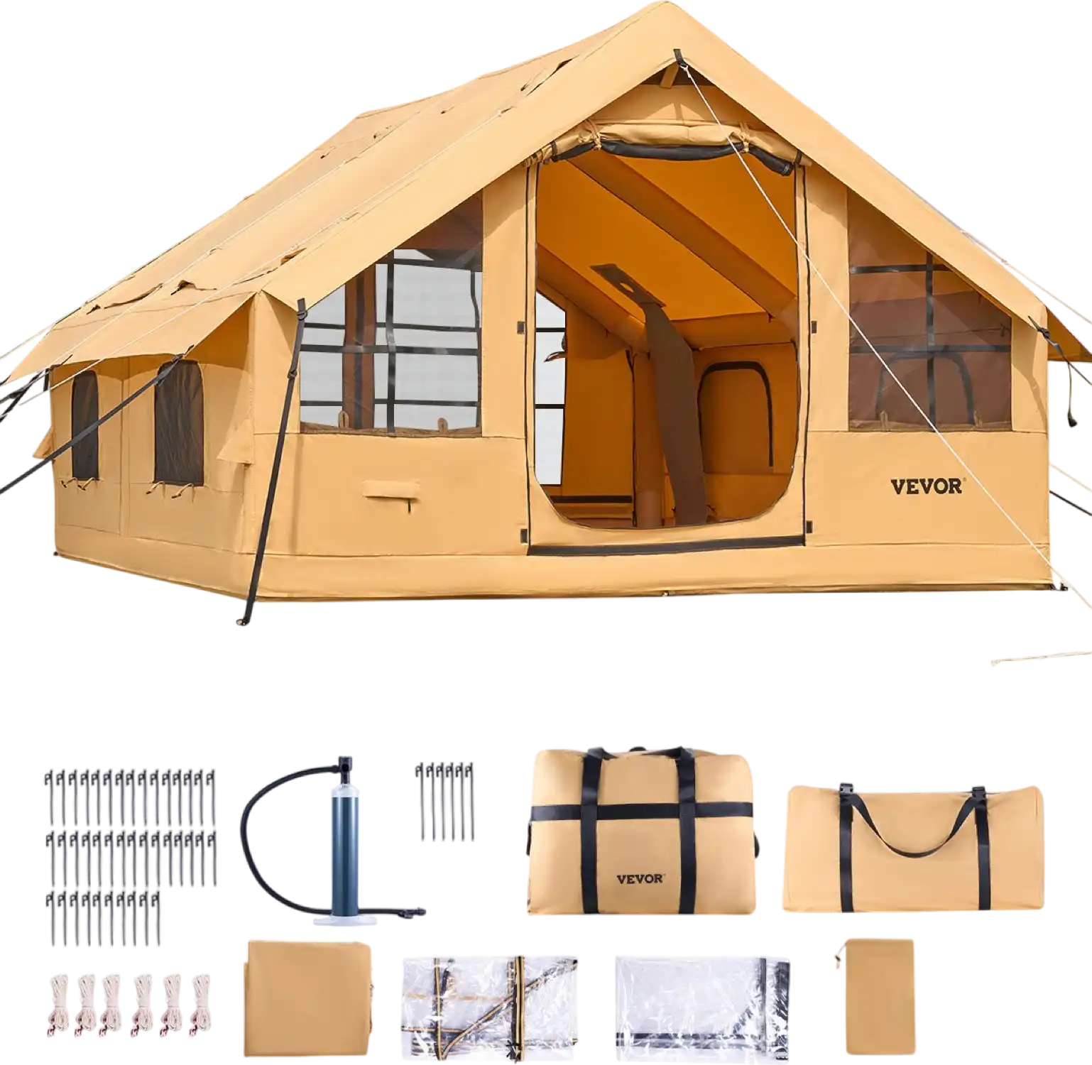 Vevor Inflatable Camping Tent 9.8 x 13 Ft with Skylight 5-8 Person Capacity New
