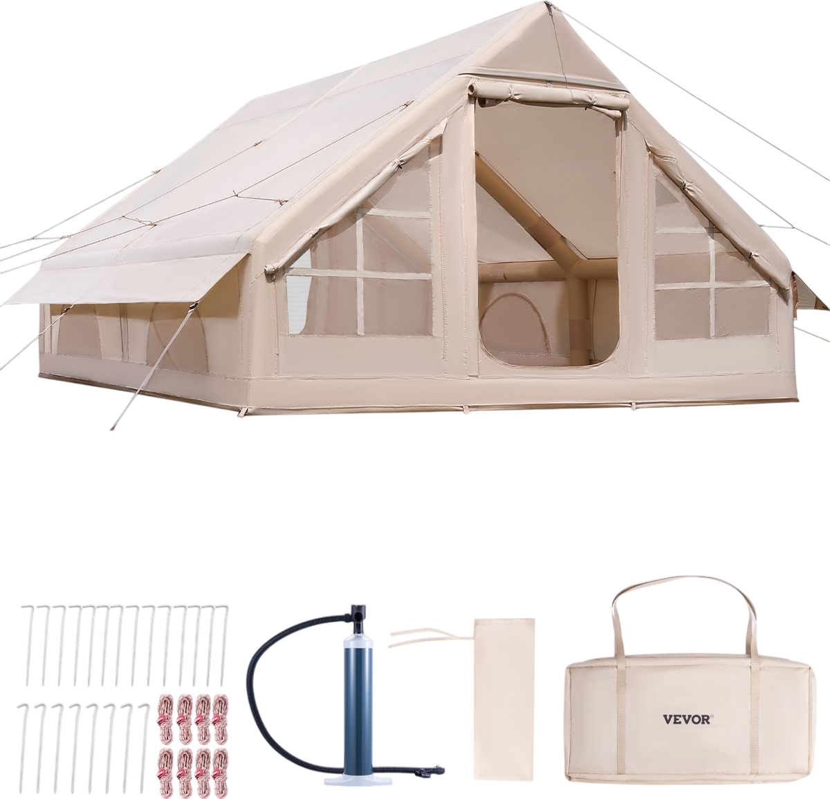 Vevor Inflatable Camping Tent 9.8 x 13 Ft with Pump 5-8 Person Capacity New