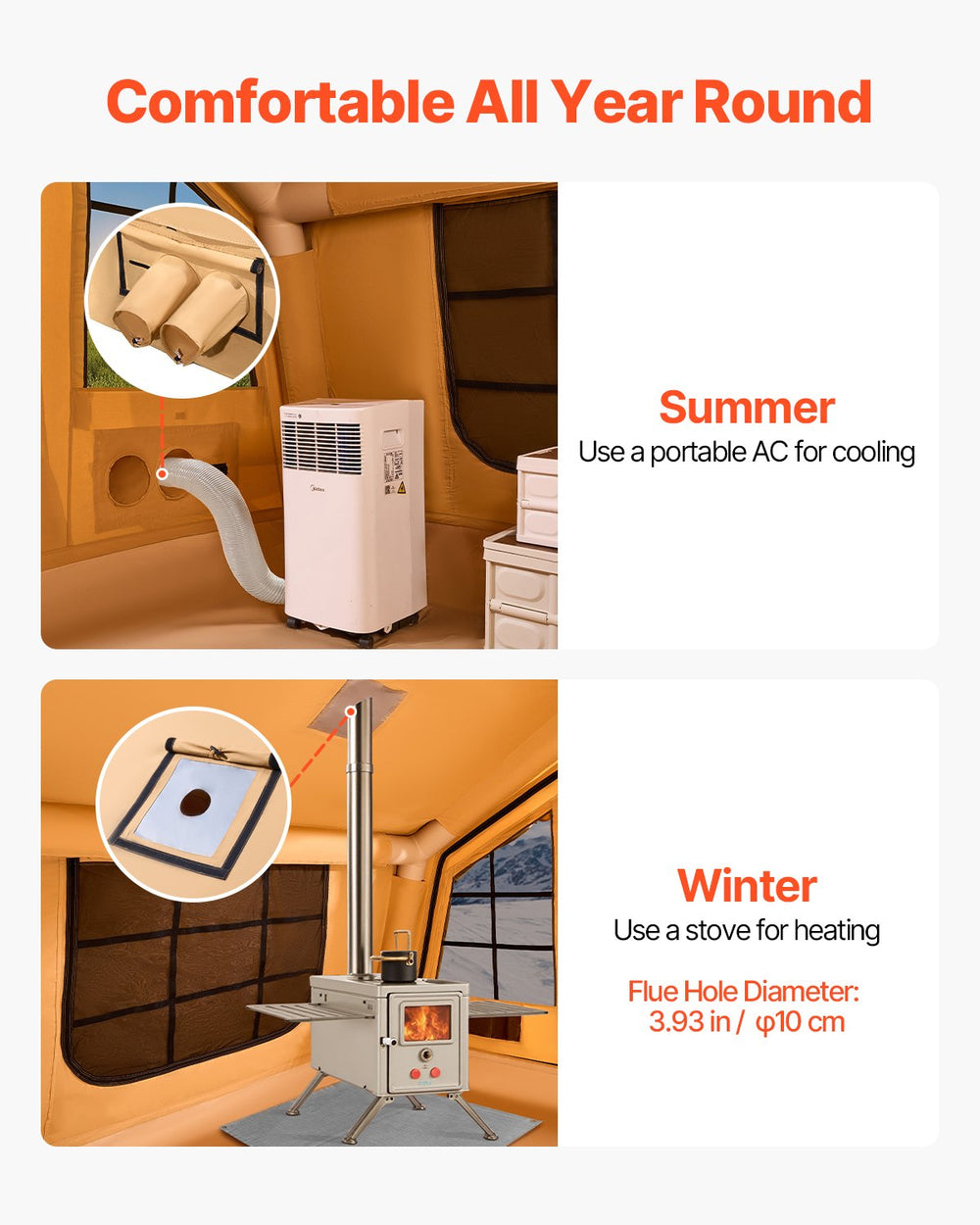 Vevor Inflatable Camping Tent 12-16 Person Capacity with Pump New