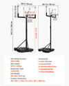 Vevor Basketball Hoop Portable 10' Height Adjustable with 48" Backboard New