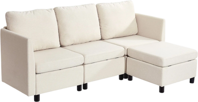 Vevor Modular Sectional Sofa 3-Seater with Hidden Storage and Ottoman New