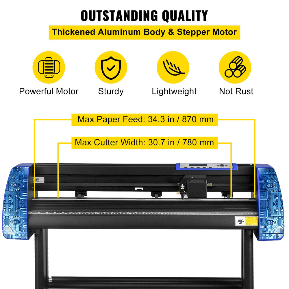 Vevor Vinyl Cutter Machine 34" with 20 Blades Sturdy Floor Stand Adjustable Force and Speed New