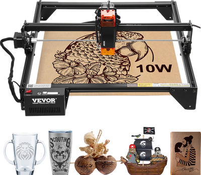 Vevor Laser Engraving Machine 10W 6.5 IPS High Speed with Spot Compression New