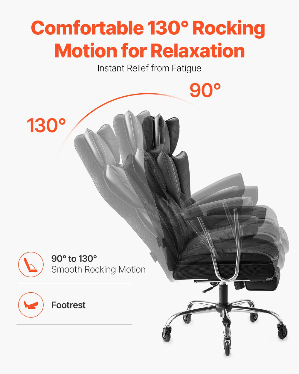 Vevor Executive Office Chair Reclining with Footrest 400 Lbs Capacity New