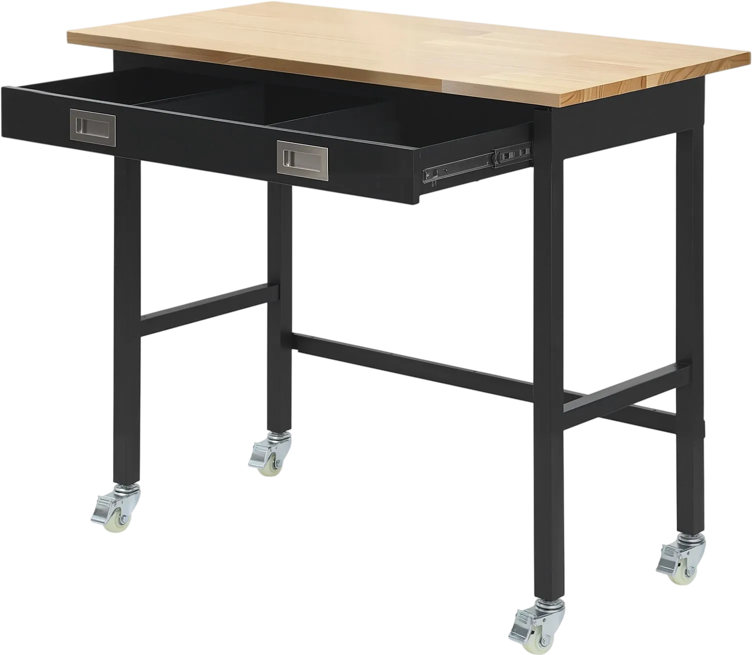 Vevor Workbench 48 in. Oak Top with Drawer Storage Wheels 1,500 lb. Capacity New