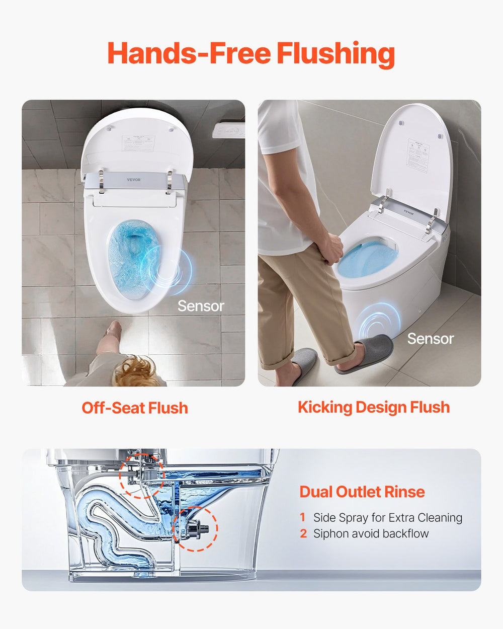 Vevor Elongated Smart Toilet Auto Freshening with Heated Seat New