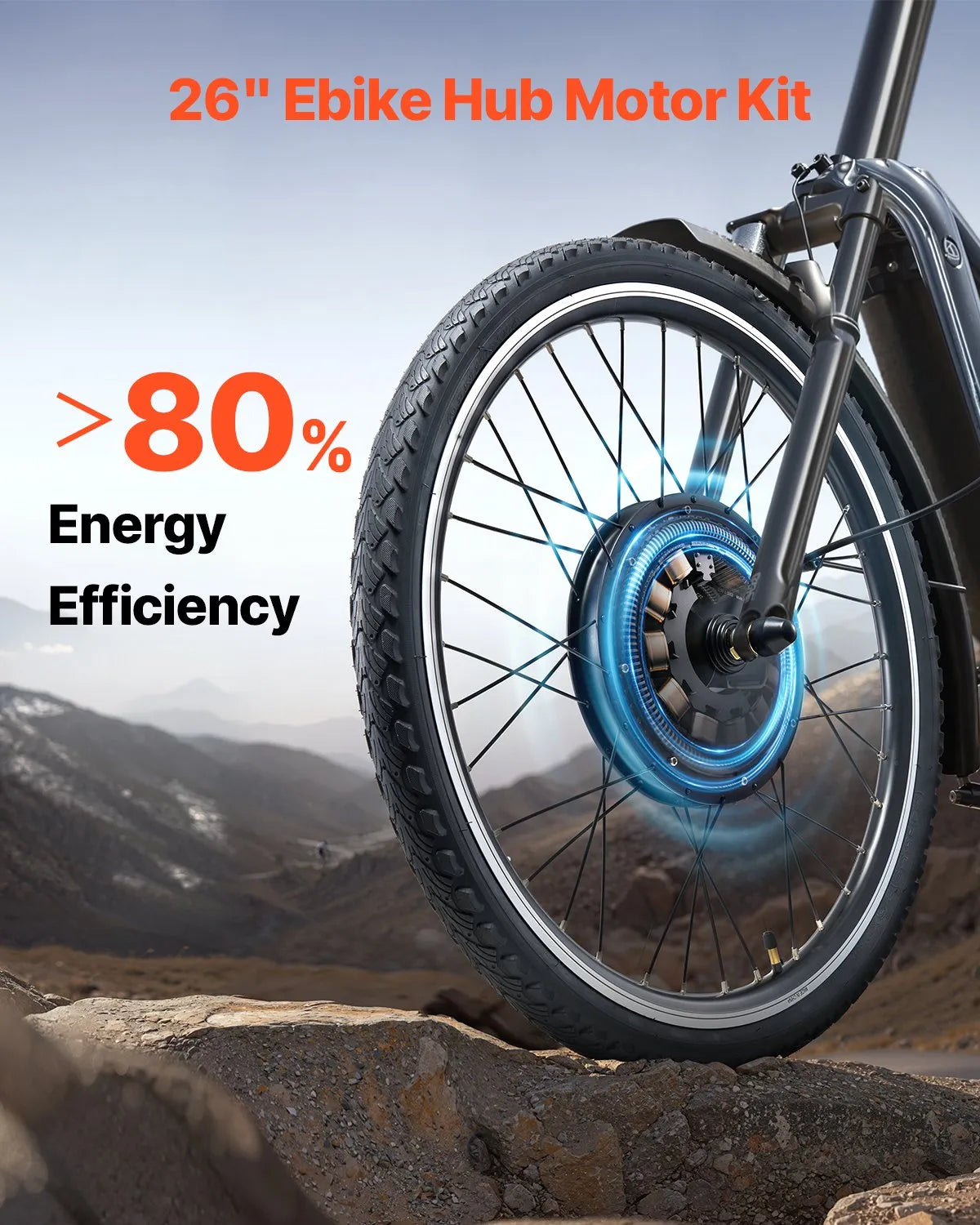VEVOR 1000W Electric Bike Conversion Kit 48V 420rpm 26