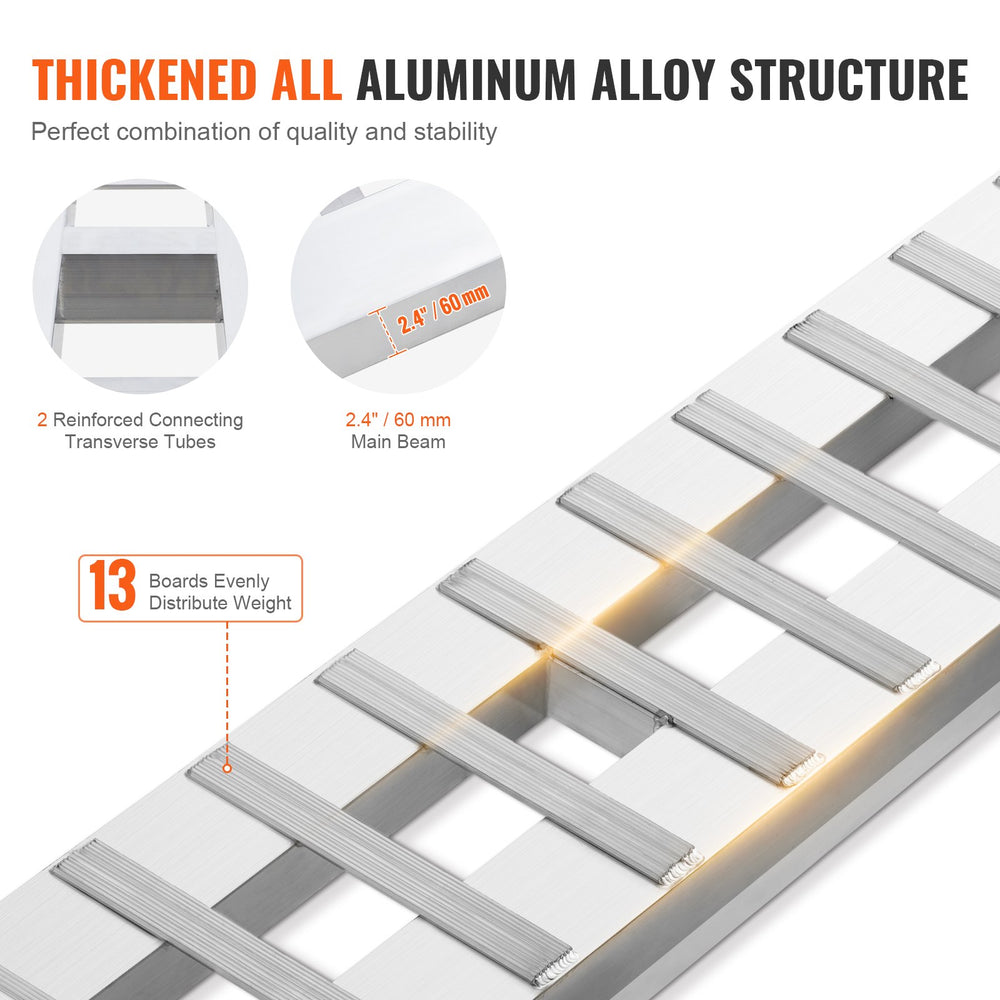 Vevor Aluminum Loading Ramps 72" x 15" 6000 Lbs Load Capacity New